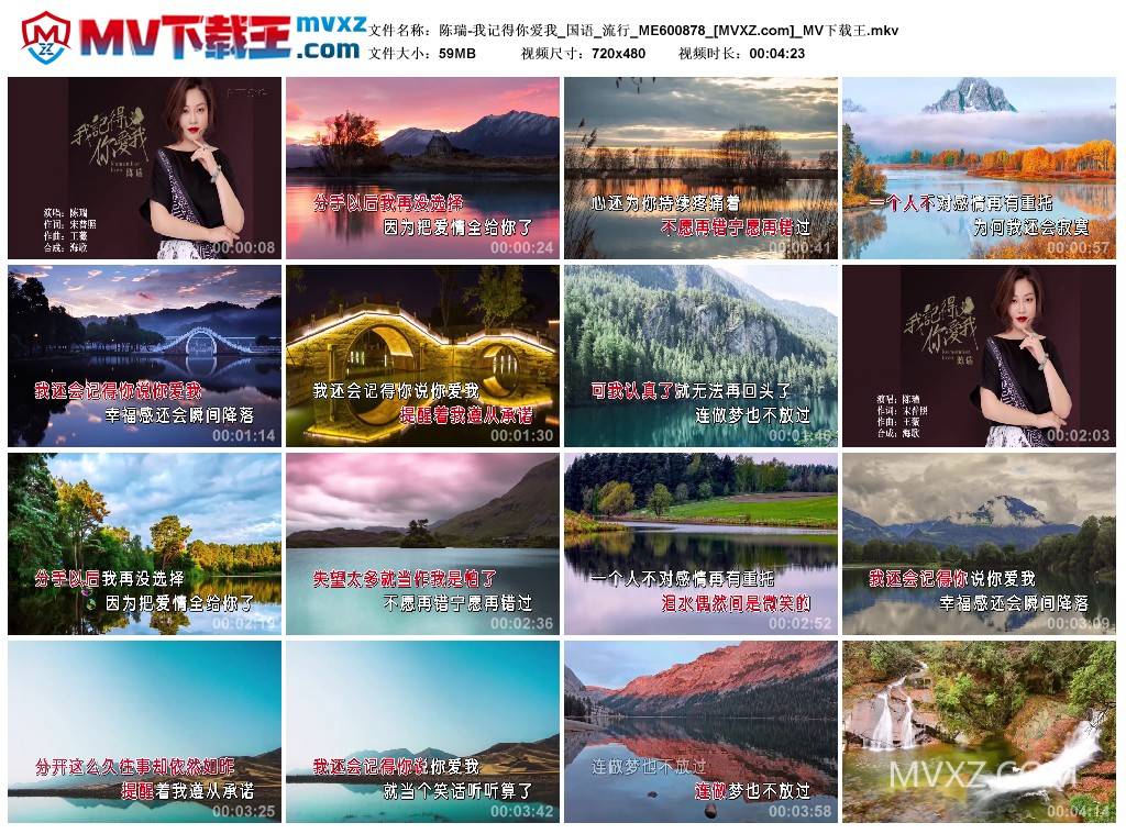 陈瑞-我记得你爱我_国语_流行_ME600878